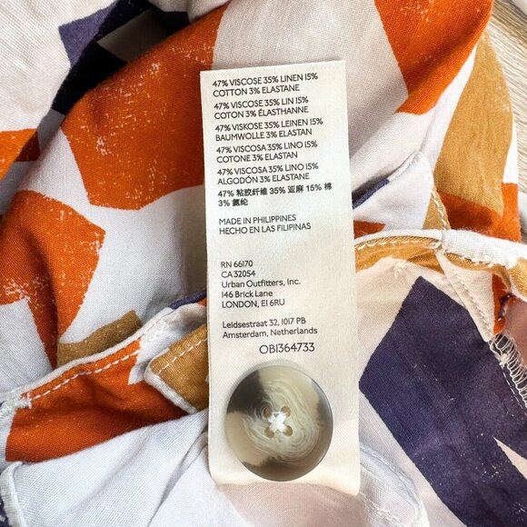 Anthropologie The Colette Linen Cropped Wide Leg Pants Je Taime Letters Print 26 - Picture 5 of 10